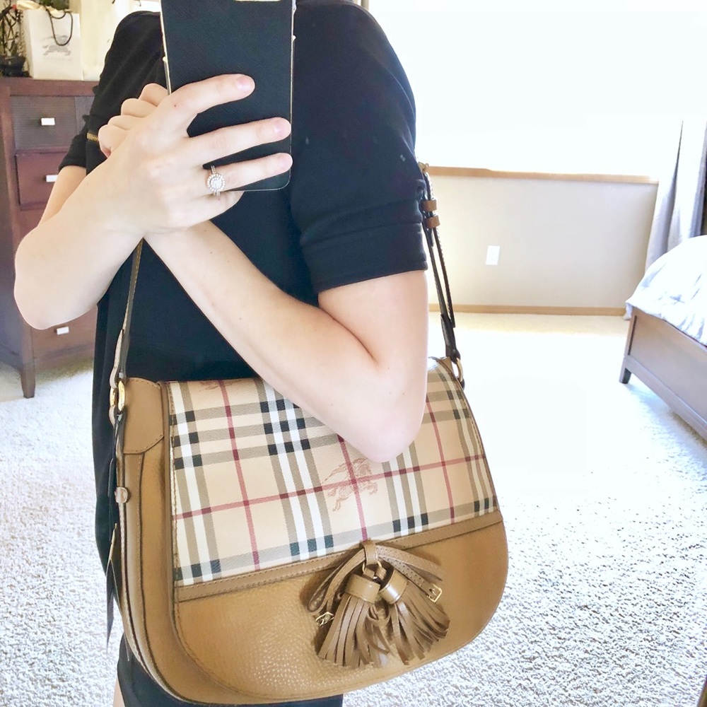 $995 burberry maydown haymarket hobo camel check - Picture 1 of 8